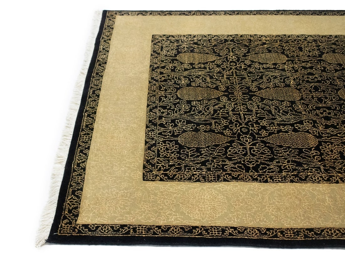 Black Floral 5X8 Modern Oriental Rug - 12