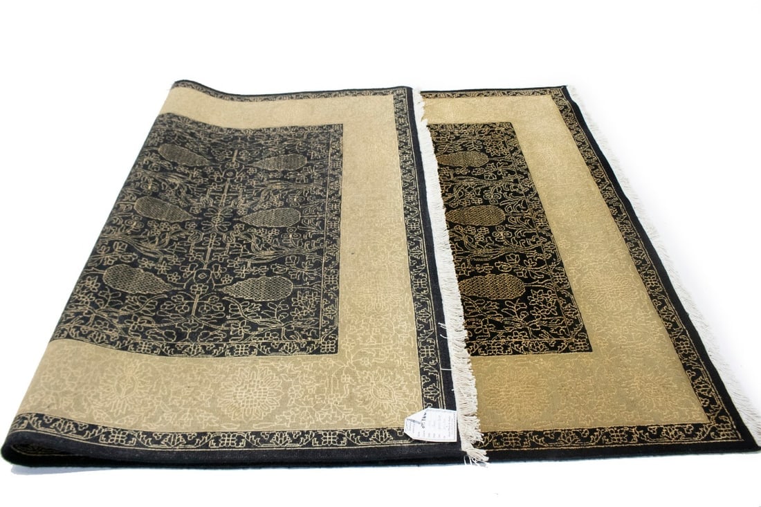 Black Floral 5X8 Modern Oriental Rug - 16