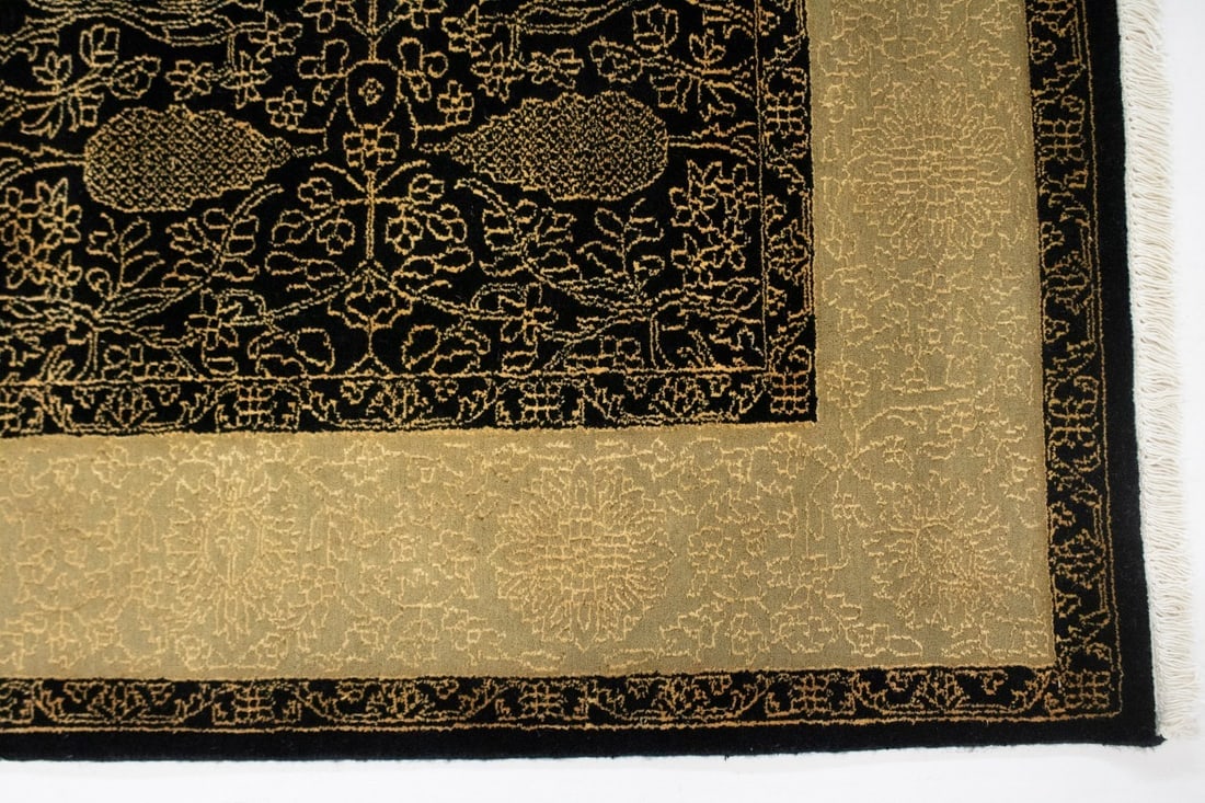 Black Floral 5X8 Modern Oriental Rug - 9