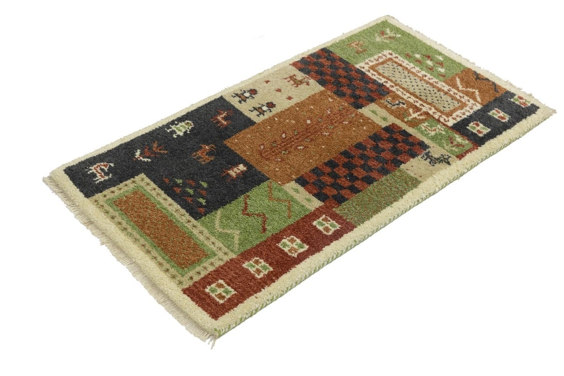 Multicolored Tribal 2X4 Indo-Gabbeh Oriental Rug - 4