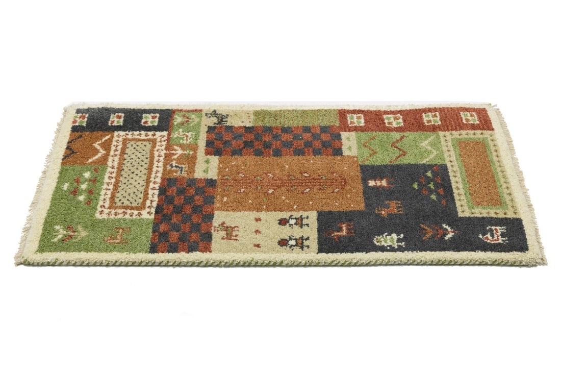 Multicolored Tribal 2X4 Indo-Gabbeh Oriental Rug - 7