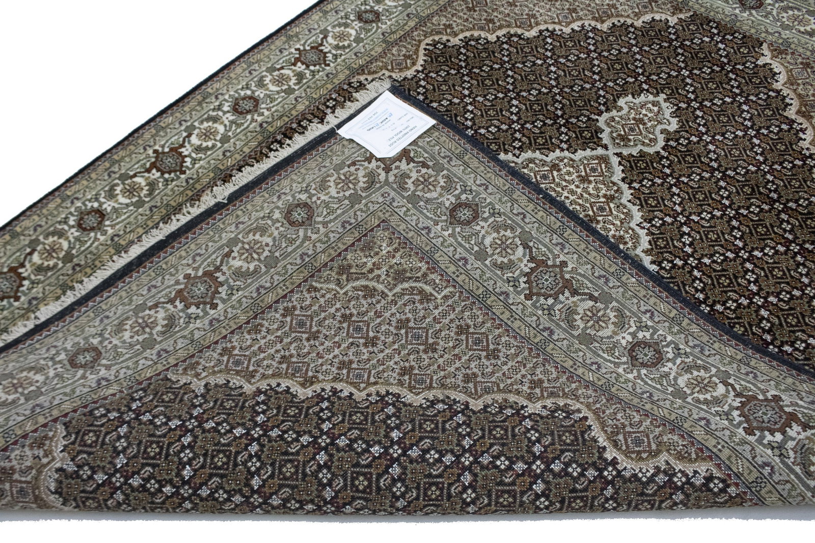 Black Floral 6X8 Tabriz Fish Mahi Oriental Rug - 15