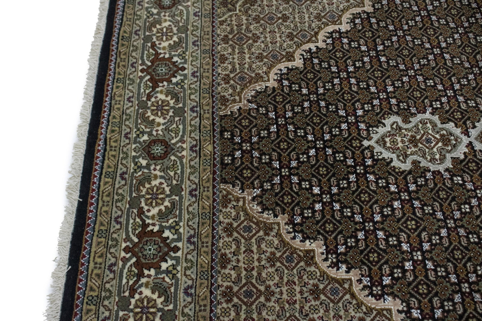 Black Floral 6X8 Tabriz Fish Mahi Oriental Rug - 18