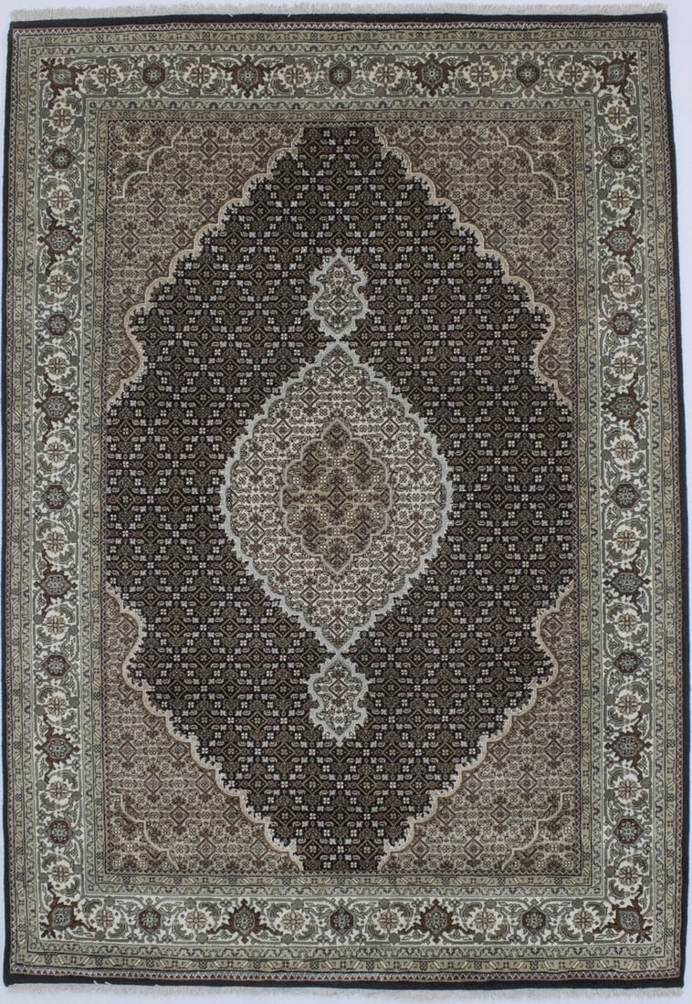 Black Floral 6X8 Tabriz Fish Mahi Oriental Rug (1 of 18)
