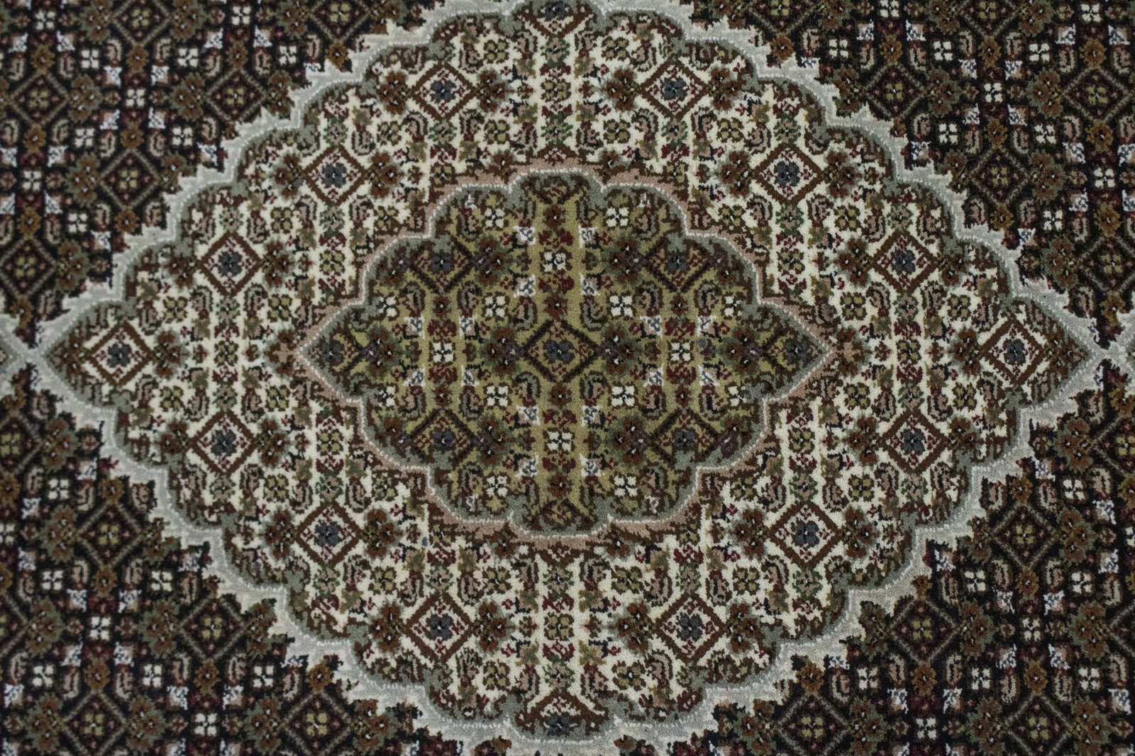 Black Floral 6X8 Tabriz Fish Mahi Oriental Rug - 6