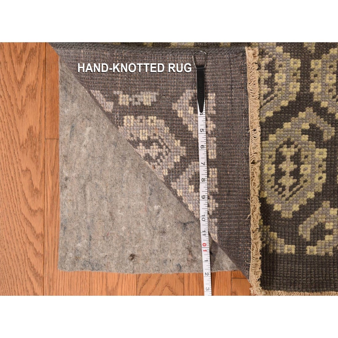 Carbon Gray, Turkish Knot Oushak, Pure Wool Hand Knotted Oversized Rug - 10
