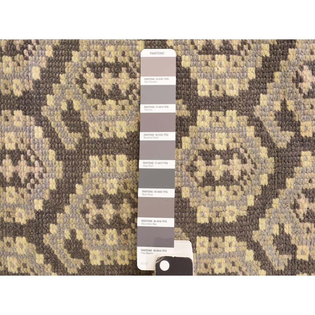 Carbon Gray, Turkish Knot Oushak, Pure Wool Hand Knotted Oversized Rug - 7