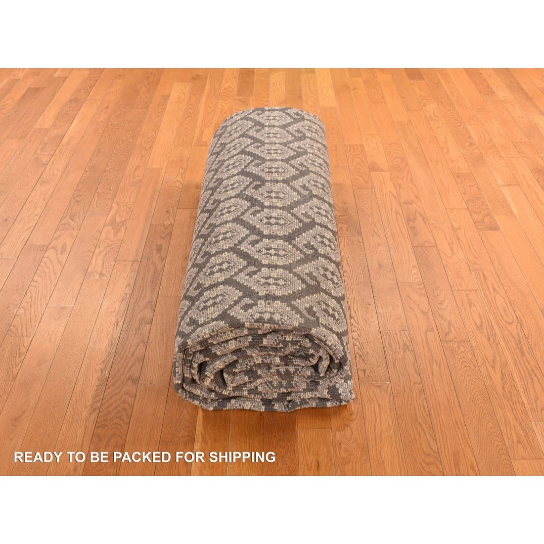 Carbon Gray, Turkish Knot Oushak, Pure Wool Hand Knotted Oversized Rug - 8