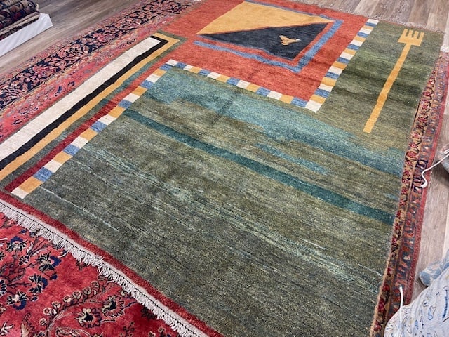 Unique Tribal Persian Gabbeh rug-698 - 4