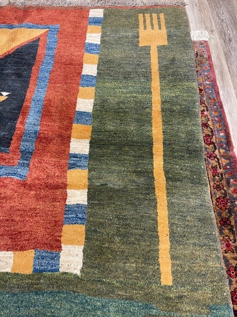 Unique Tribal Persian Gabbeh rug-698 - 7