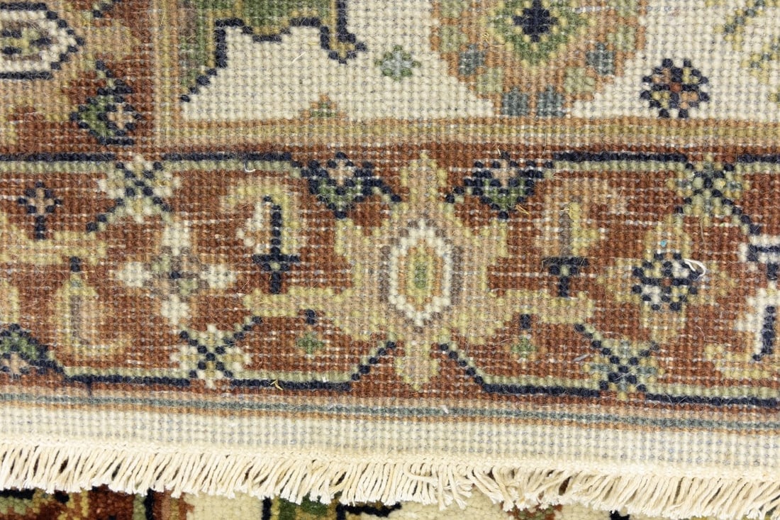 Cream and Rust Tribal Geometric 3X5 Indo-Karajeh Oriental Rug - 16