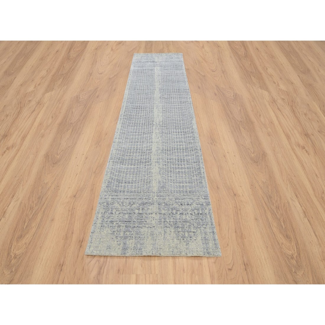 Gray, Jacquard Hand Loomed, Wool And Plant Based Silk, Rug - 2