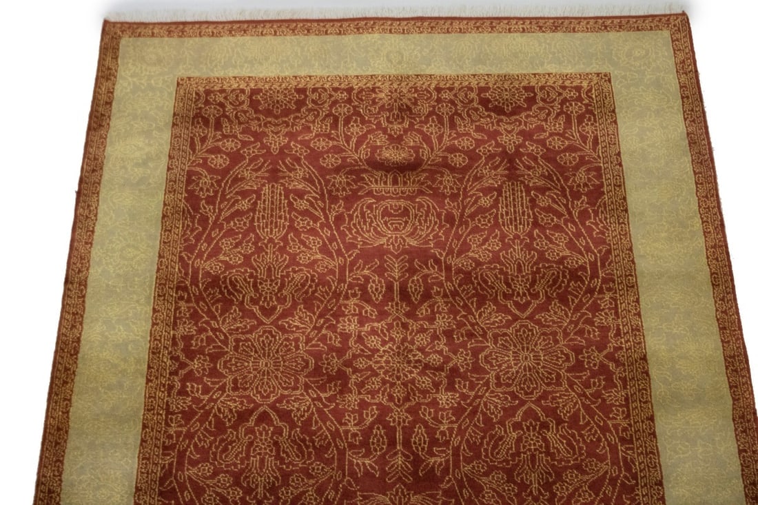 Rusty Red Floral 4X6 Modern Oriental Rug - 4