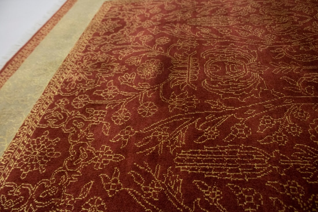 Rusty Red Floral 4X6 Modern Oriental Rug - 9