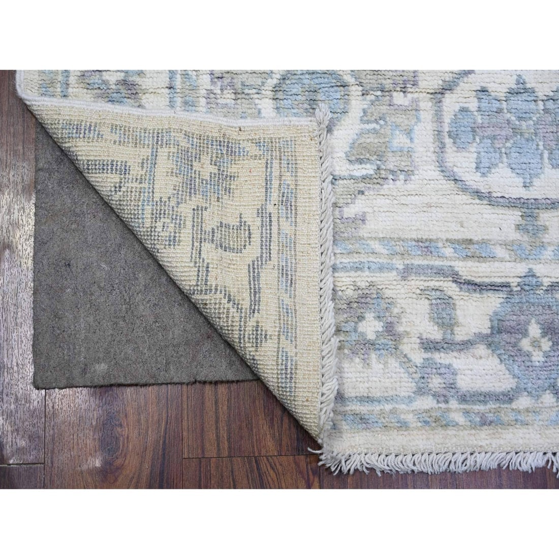 Ivory, Extra Soft Wool Hand Knotted, Afghan Angora Oushak Rug - 2