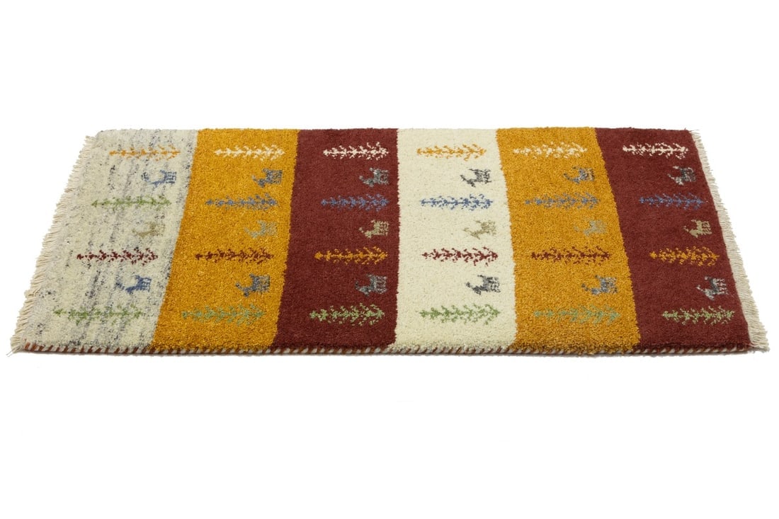 Multicolored Tribal 2X4 Indo-Gabbeh Oriental Rug - 7
