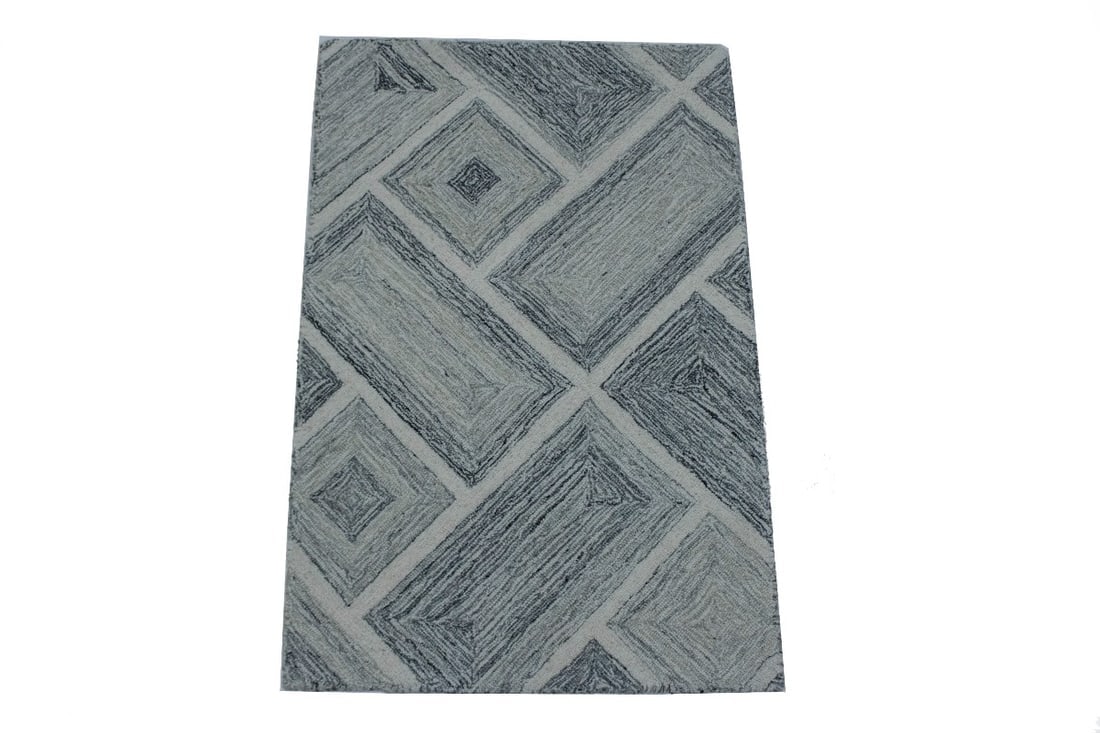Multicolored Geometric 2X3 Hand-Tufted Modern Rug - 3