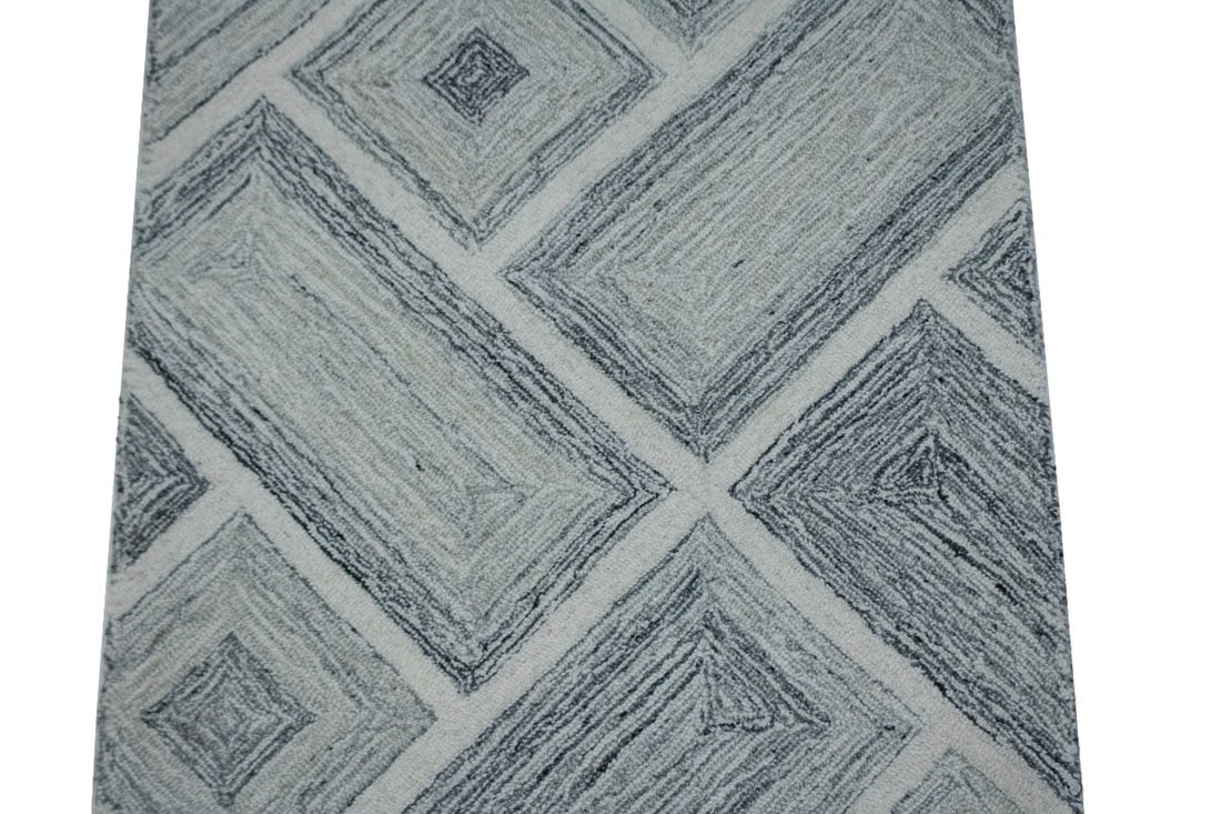 Multicolored Geometric 2X3 Hand-Tufted Modern Rug - 4