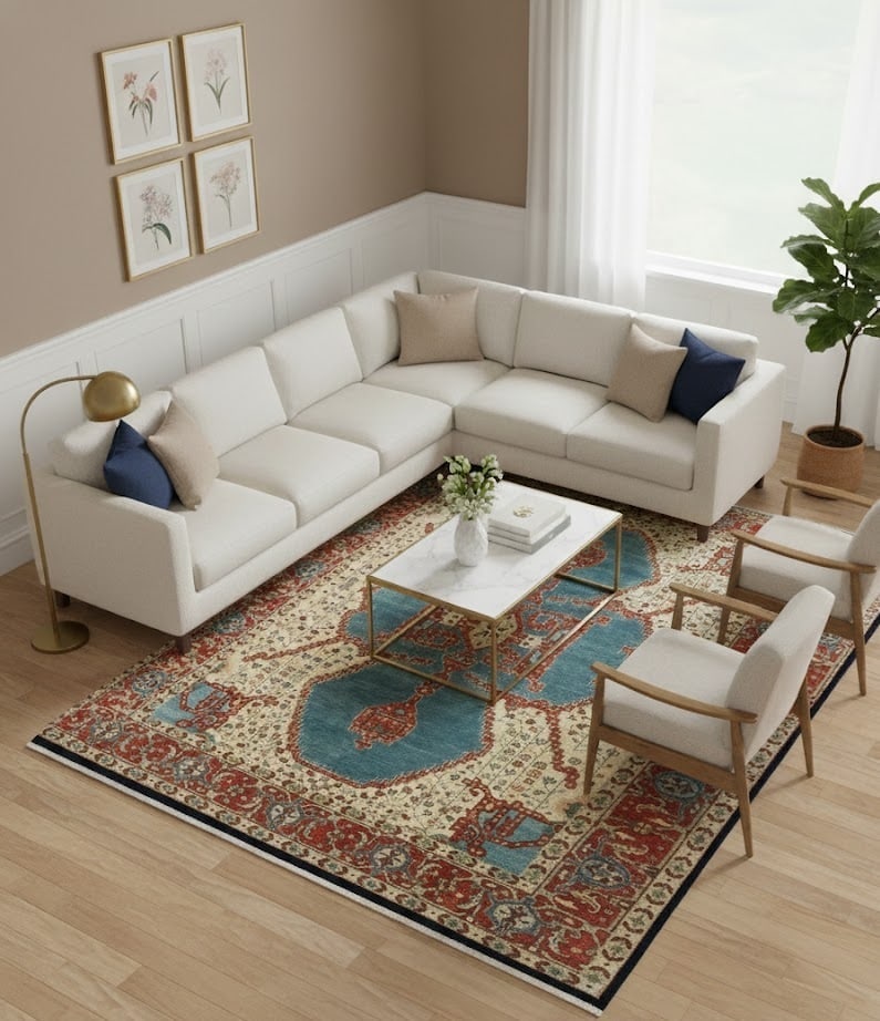 Cream Floral 9X12 Indo-Viss Oriental Rug - 2
