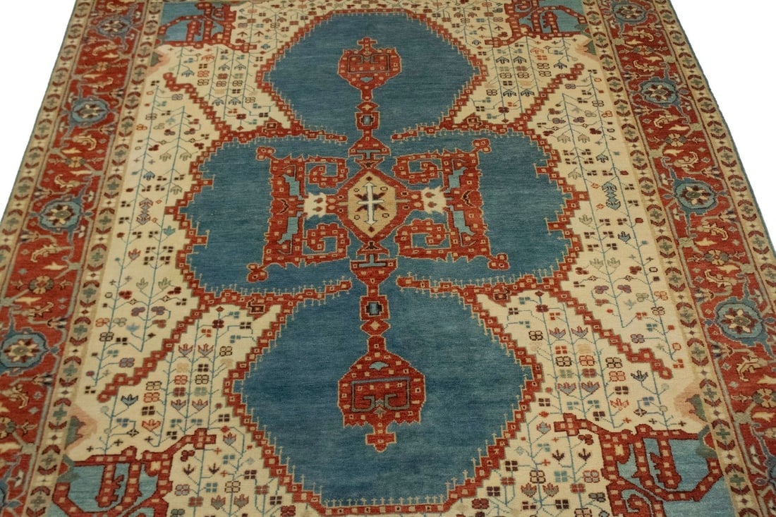 Cream Floral 9X12 Indo-Viss Oriental Rug - 4