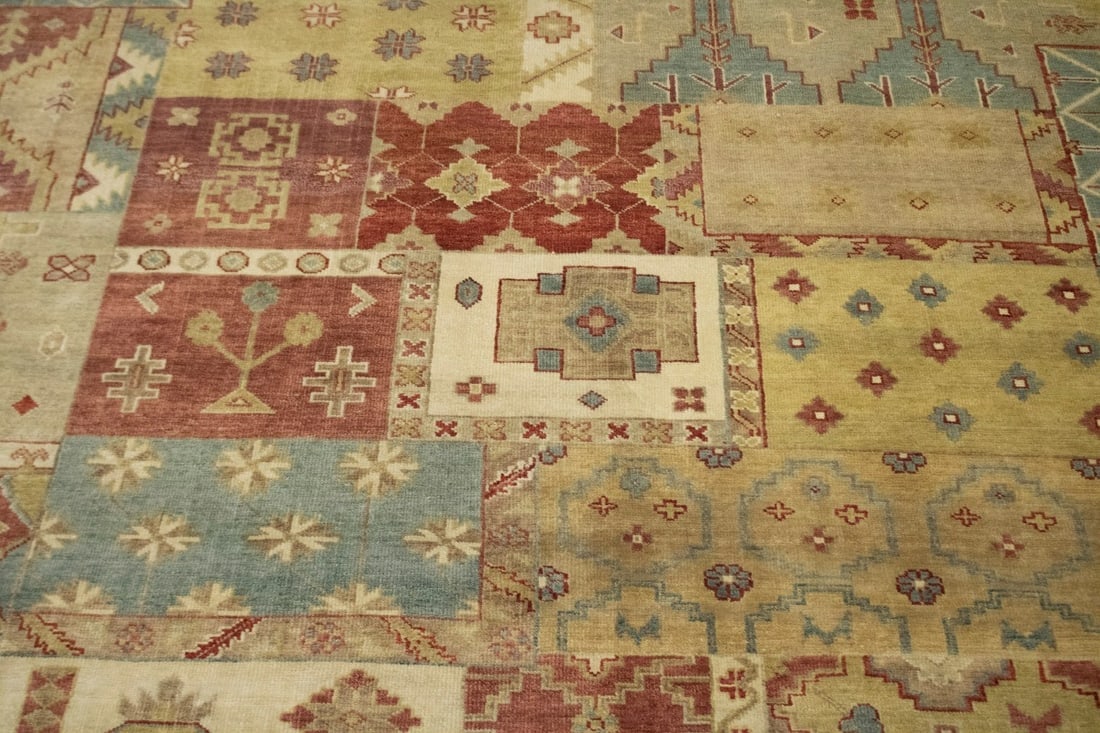 Multicolored Geometric 8X10 Patchwork Oriental Rug - 5