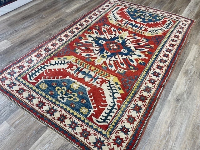 Older Eagle Kazak caucasian rug-2129 - 5