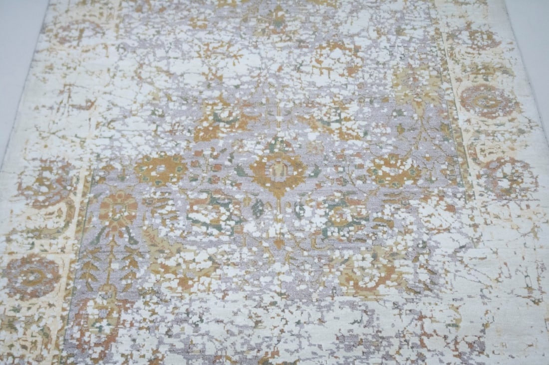 Distressed Abstract Hand-Carved 5X8 Modern Rug - 4