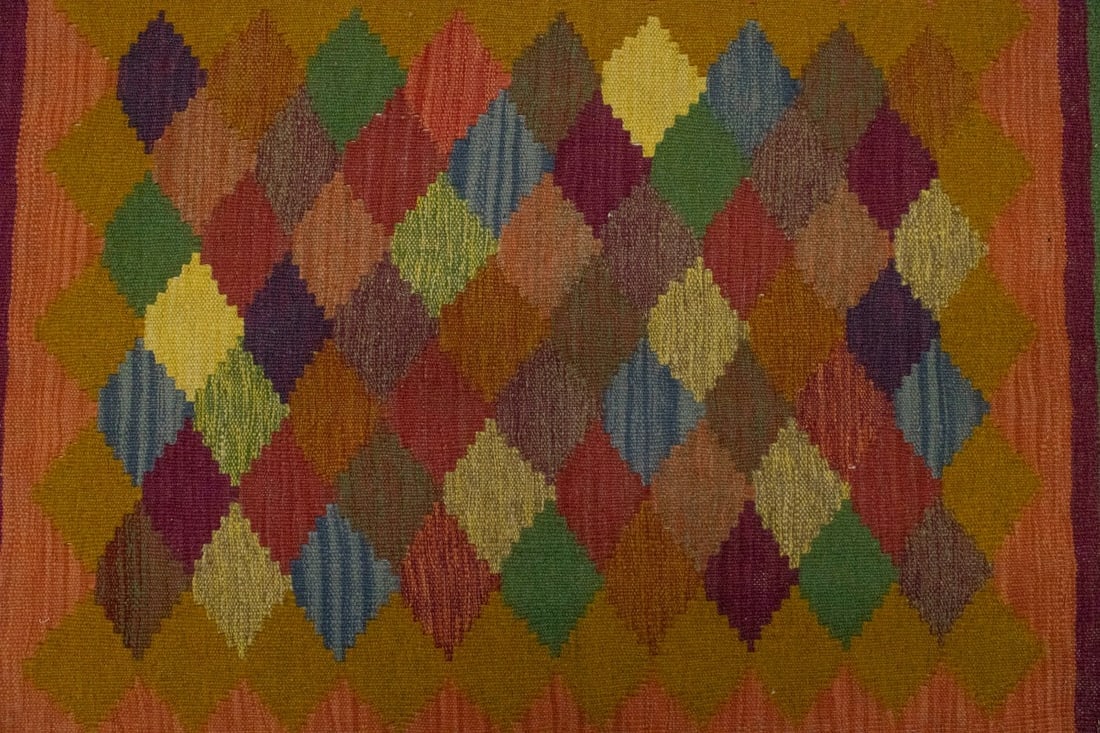 Multicolored Tribal 3X4 Kilim Persian Rug - 8