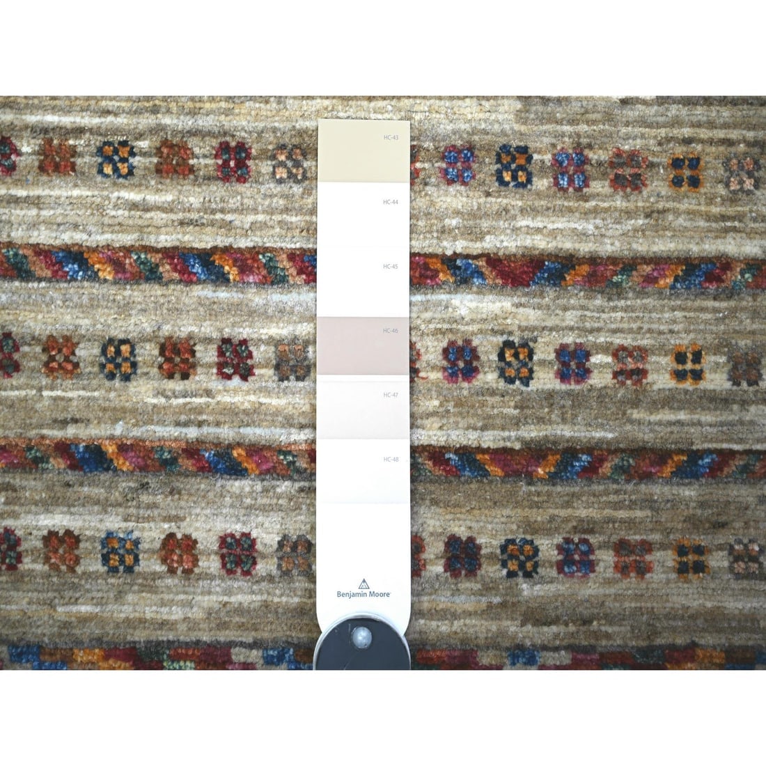Vista White Afghan Super Kazak Wool Hand Knotted Oriental Rug - 7
