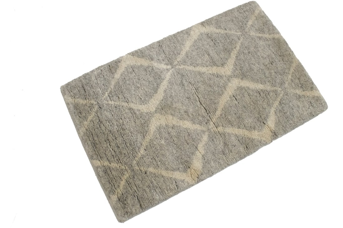 Greige Geometric Modern 2X3 Moroccan Style Oriental Rug - 4
