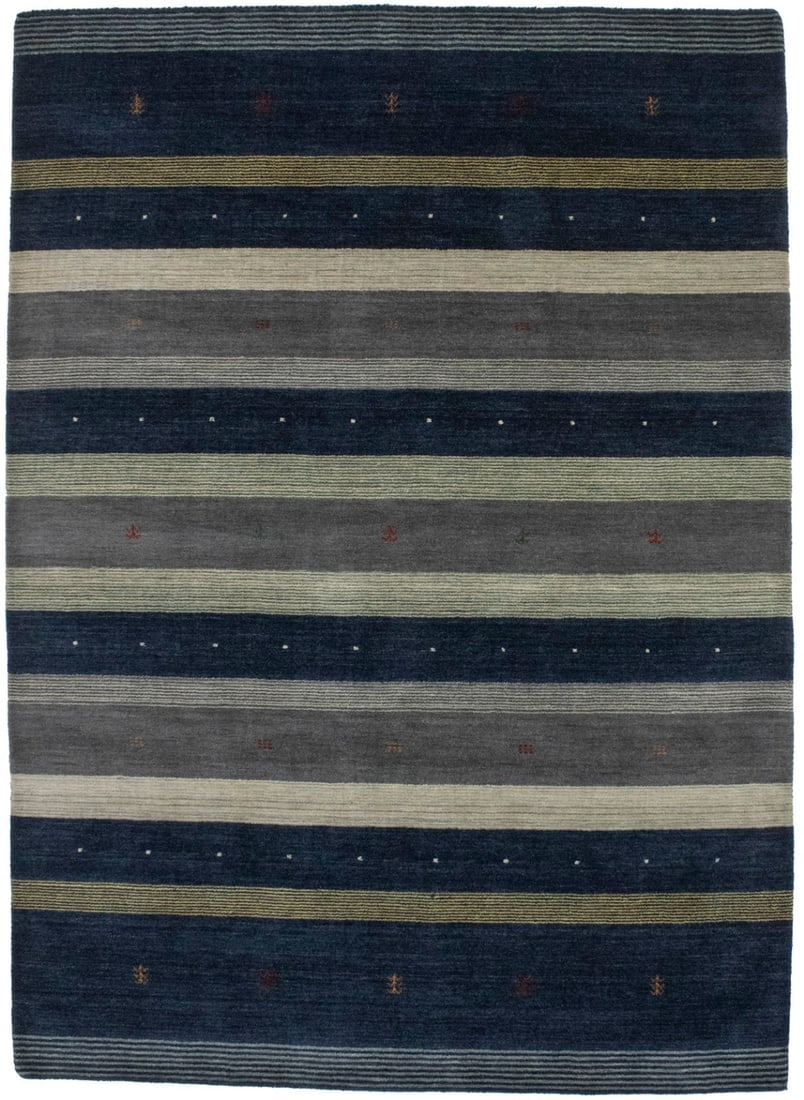 Multicolored Stripes Modern 6X8 Indo-Gabbeh Oriental Rug: Title: Multicolored Stripes Modern 6X8 Indo-Gabbeh Oriental Rug Description:Handmade 6X8 multicolor Oriental rug made with vegetable dyes (fine wool pile and cotton foundation), superior knot count,