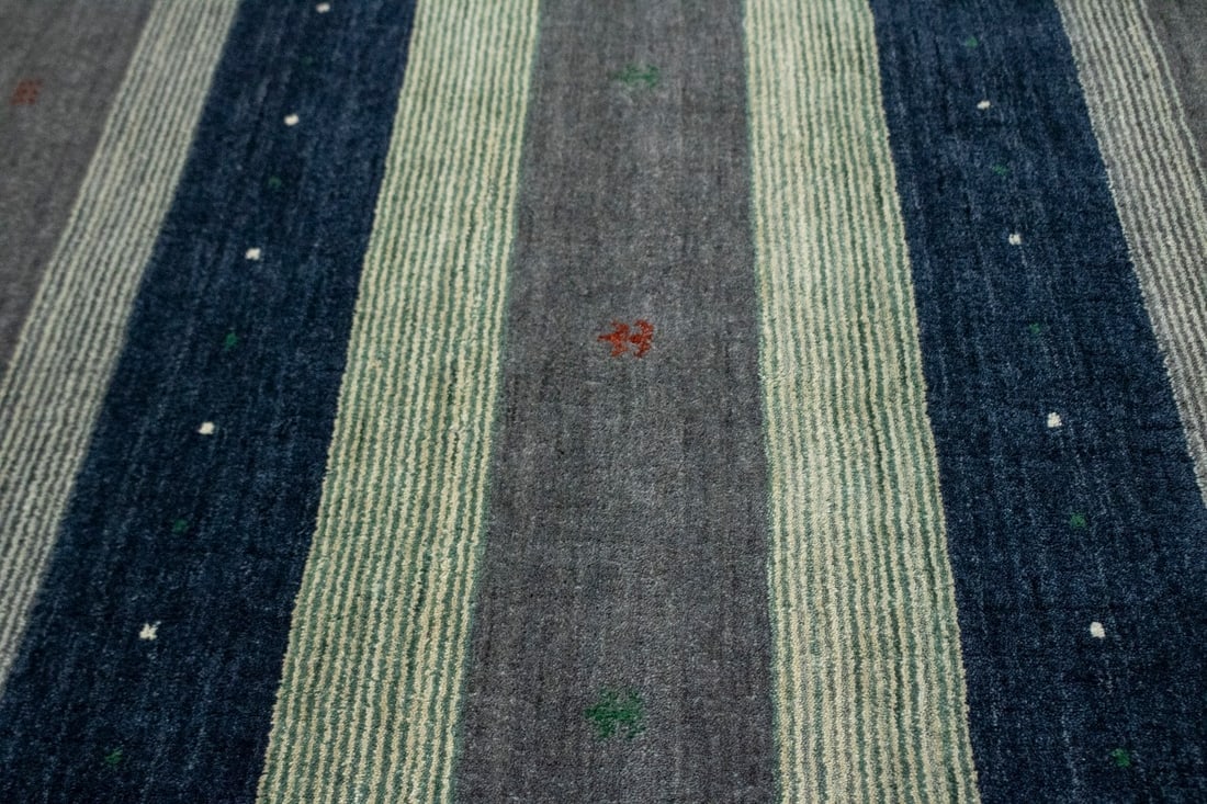 Multicolored Stripes Modern 6X8 Indo-Gabbeh Oriental Rug - 5