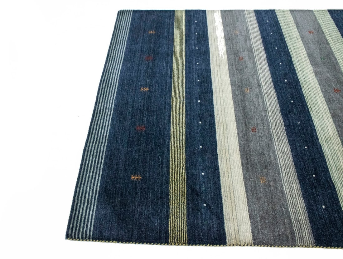 Multicolored Stripes Modern 6X8 Indo-Gabbeh Oriental Rug - 9