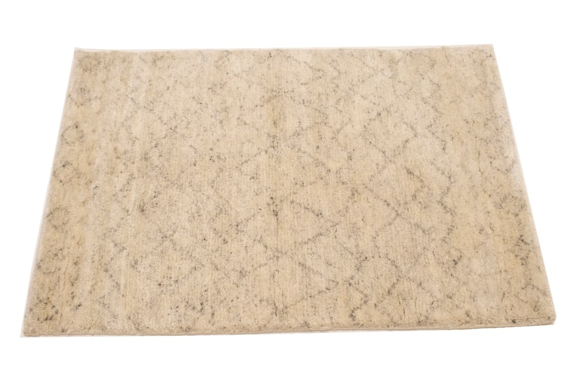 Beige Geometric Modern 2X3 Moroccan Style Oriental Rug - 6