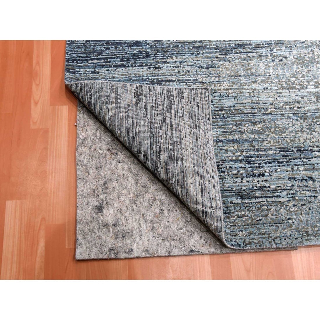 Blue Oceanic Pure Silk and Wool Hand Knotted Oriental Oversized Rug - 5