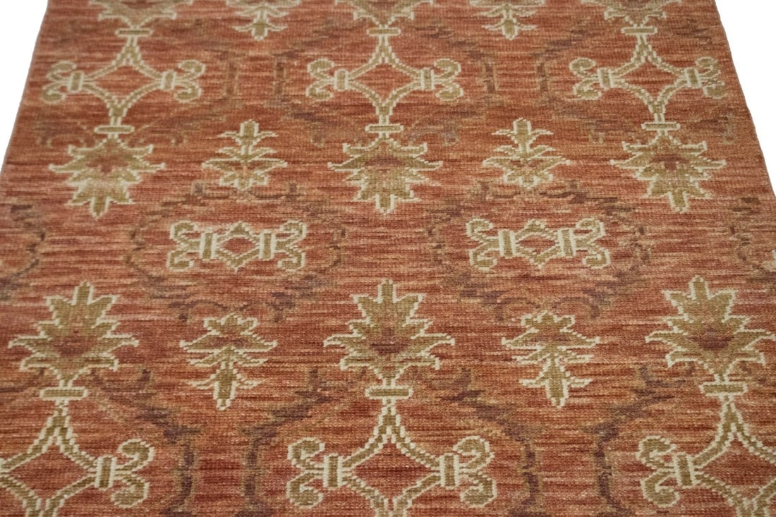 Rust Floral 4X6 Modern Oriental Rug - 3