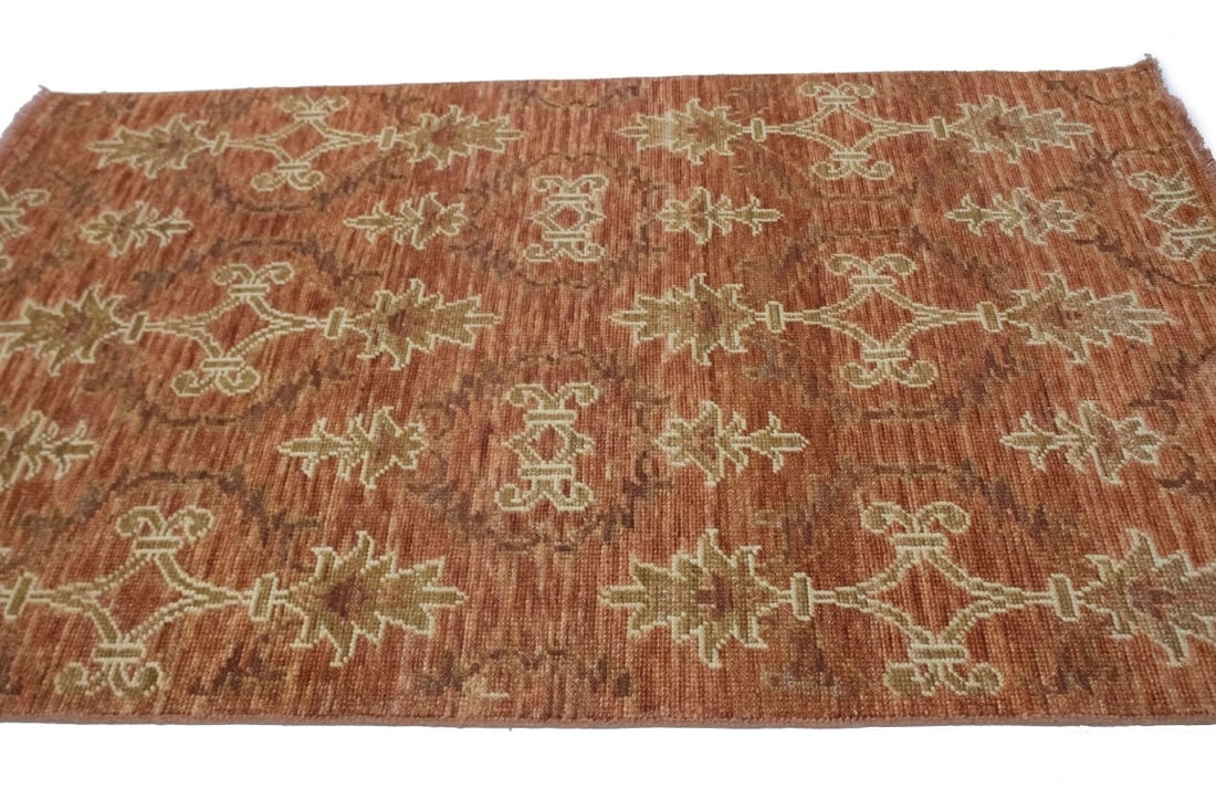 Rust Floral 4X6 Modern Oriental Rug - 4