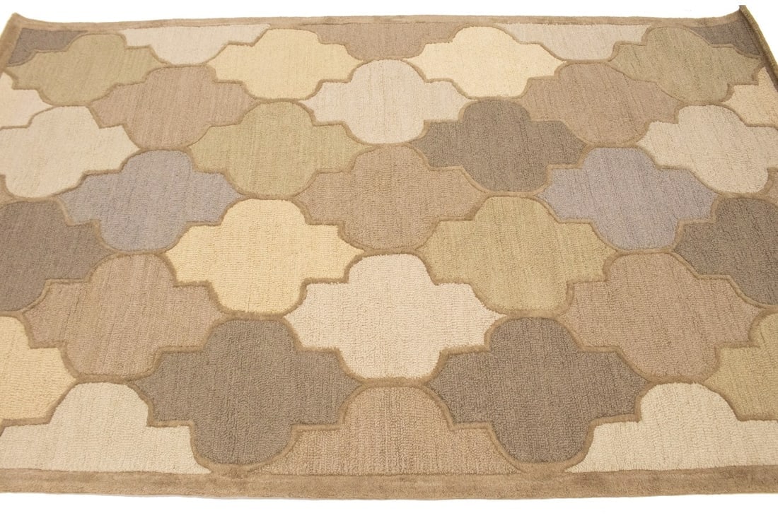 Multicolored Trellis 5X8 Hand-Tufted Modern Rug - 7