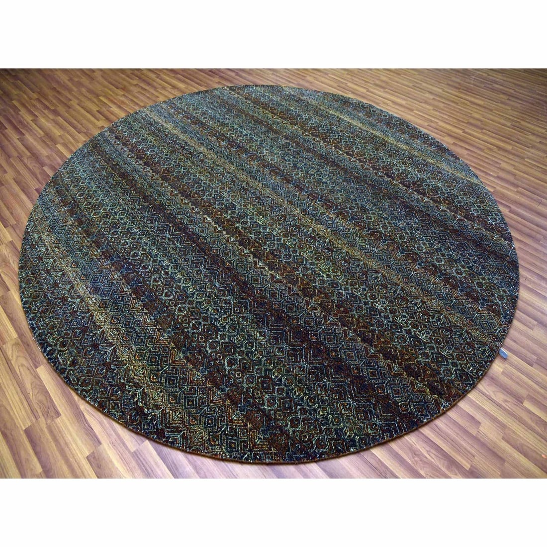 Rust Brown, Hand Knotted, Kohinoor Herat Design 100% Wool Round Rug - 3