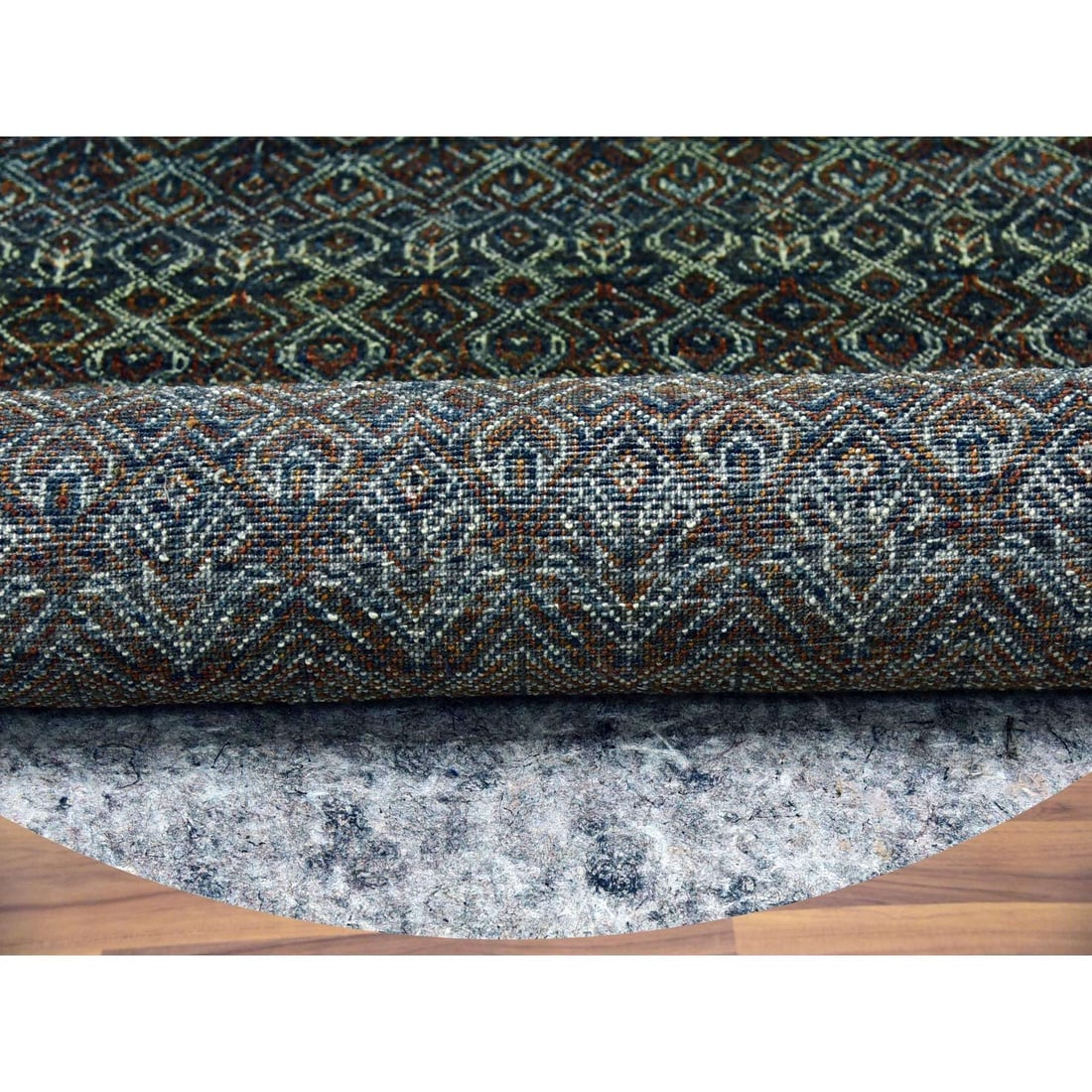 Rust Brown, Hand Knotted, Kohinoor Herat Design 100% Wool Round Rug - 4