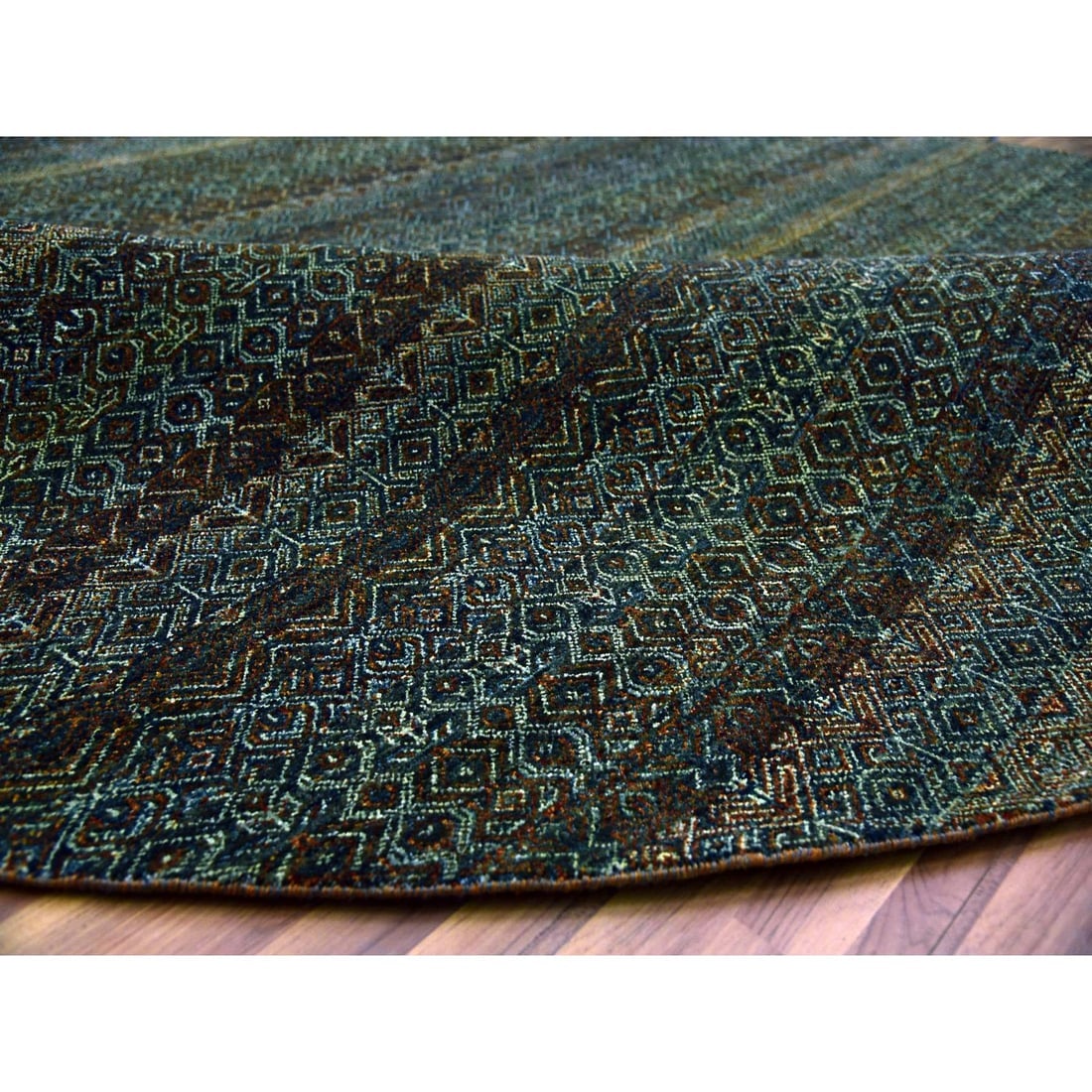Rust Brown, Hand Knotted, Kohinoor Herat Design 100% Wool Round Rug - 6