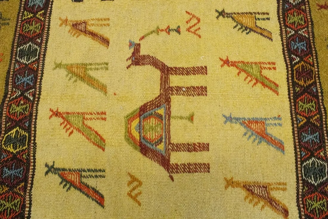 Golden Beige Tribal 3X6 Sumak Herati Persian Rug - 8
