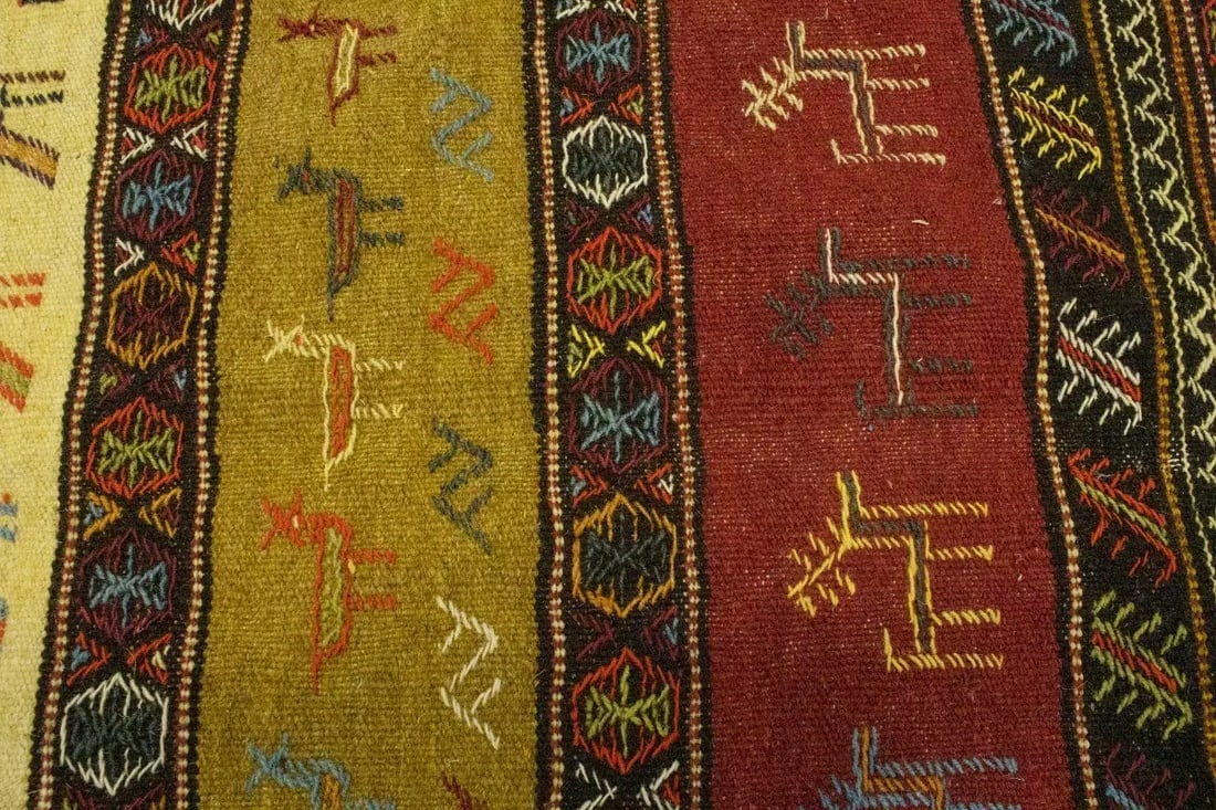 Golden Beige Tribal 3X6 Sumak Herati Persian Rug - 9