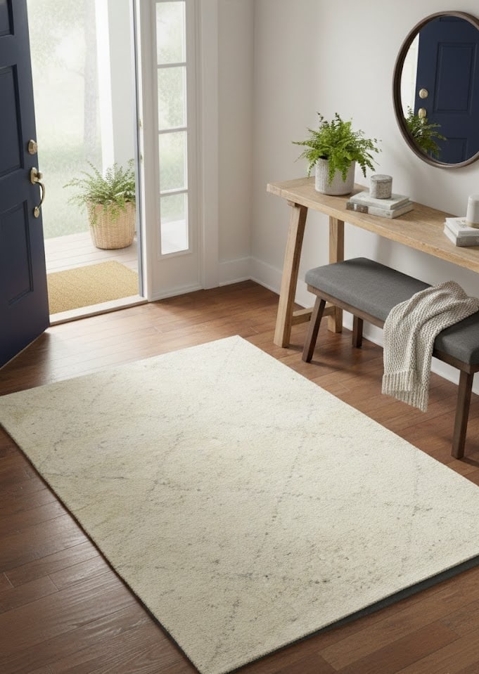 Beige Geometric Modern 2X3 Moroccan Style Oriental Rug - 2