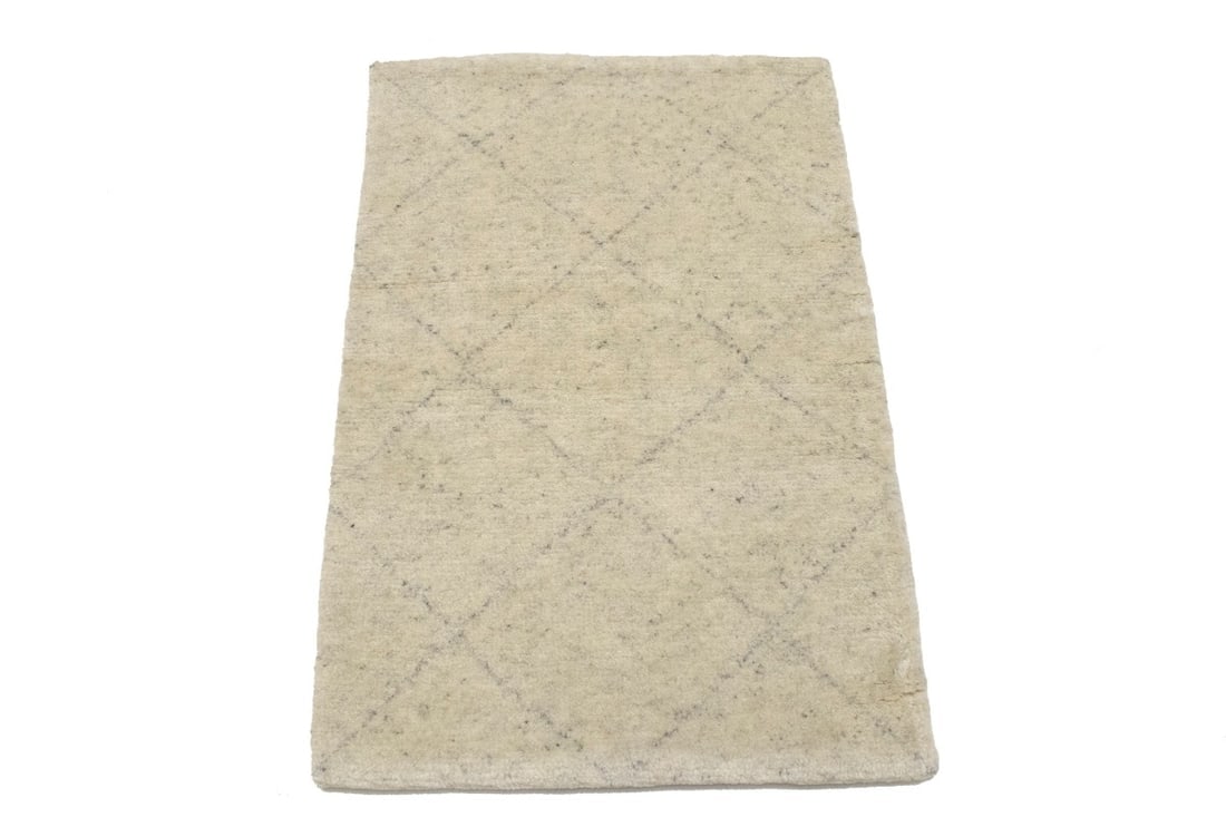 Beige Geometric Modern 2X3 Moroccan Style Oriental Rug - 3