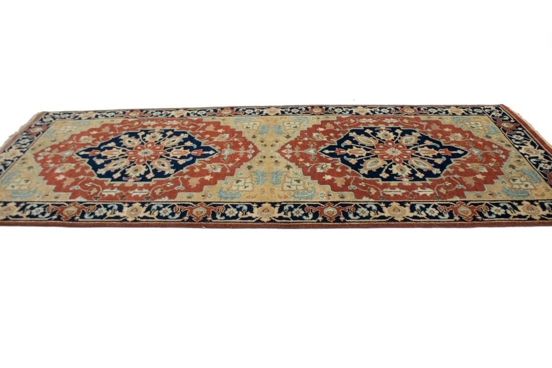 Rust Floral Tribal 4X10 Heriz Serapi Oriental Runner Rug - 5
