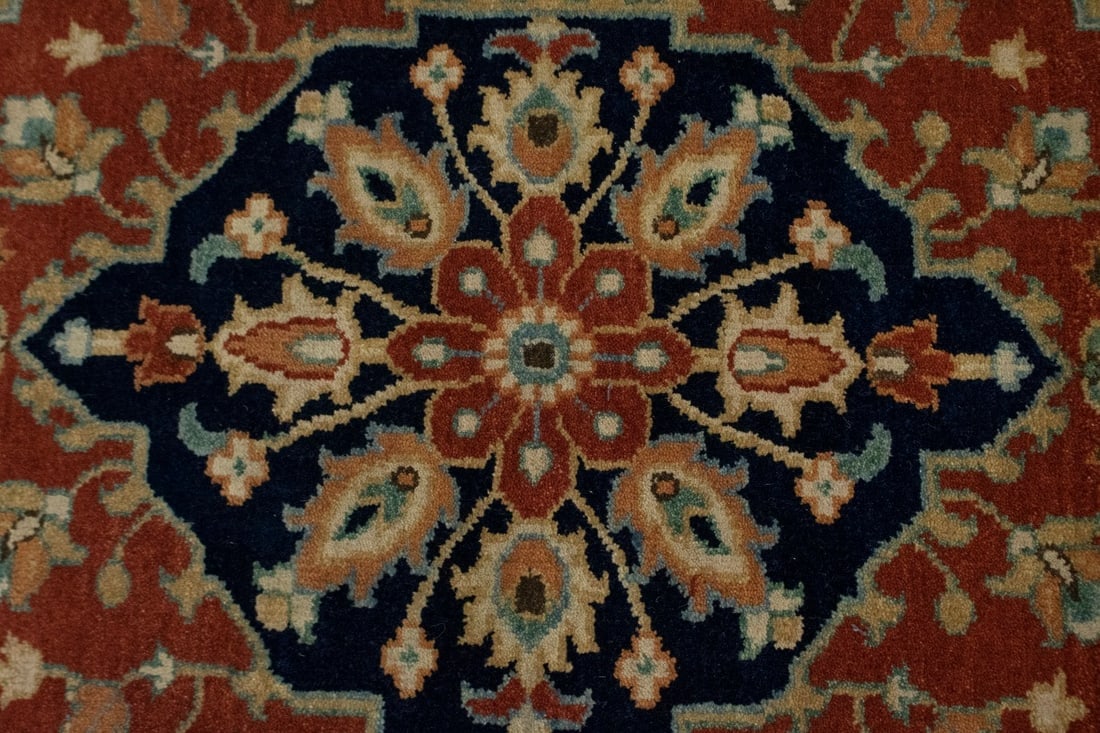 Rust Floral Tribal 4X10 Heriz Serapi Oriental Runner Rug - 7