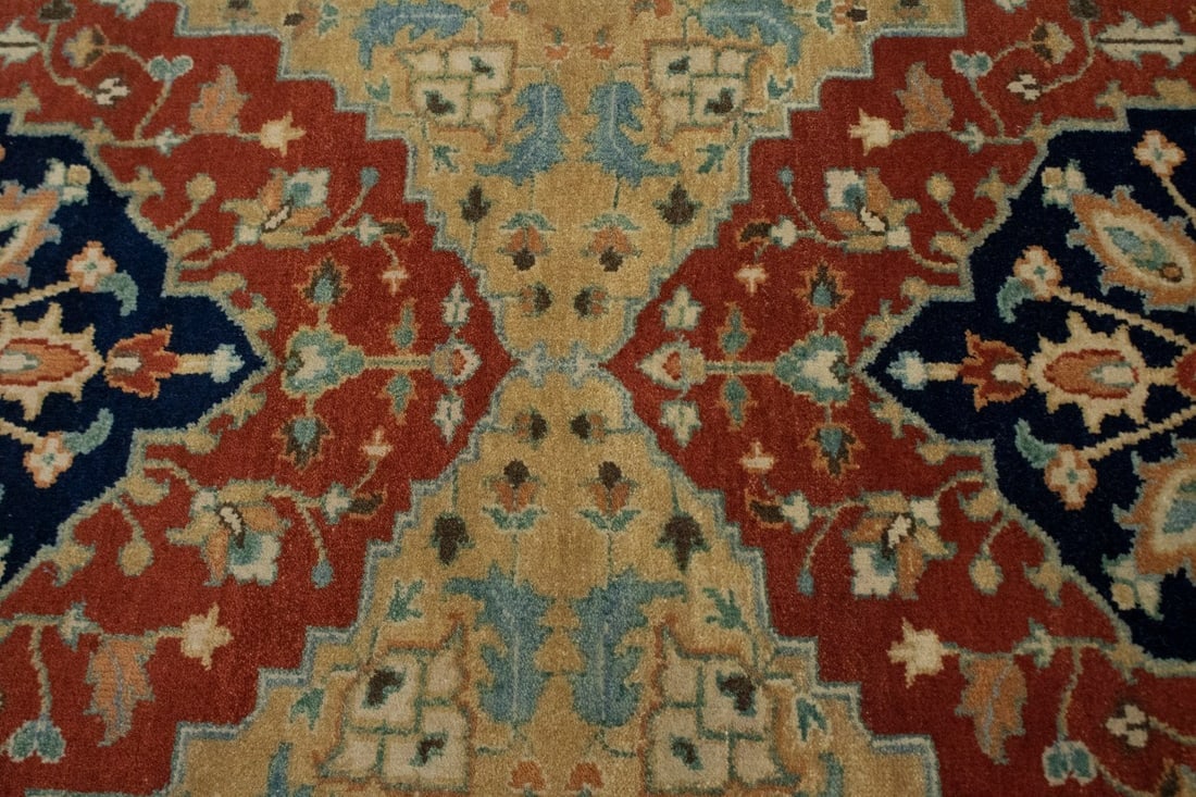Rust Floral Tribal 4X10 Heriz Serapi Oriental Runner Rug - 8