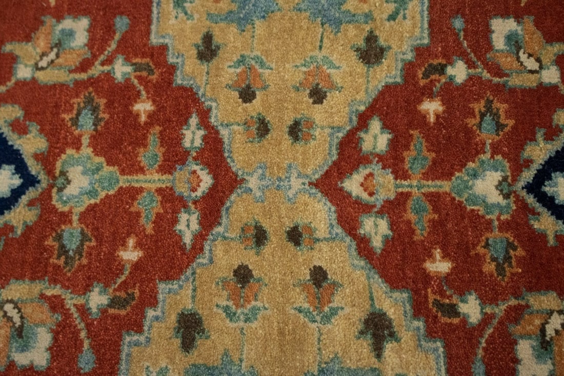 Rust Floral Tribal 4X10 Heriz Serapi Oriental Runner Rug - 9