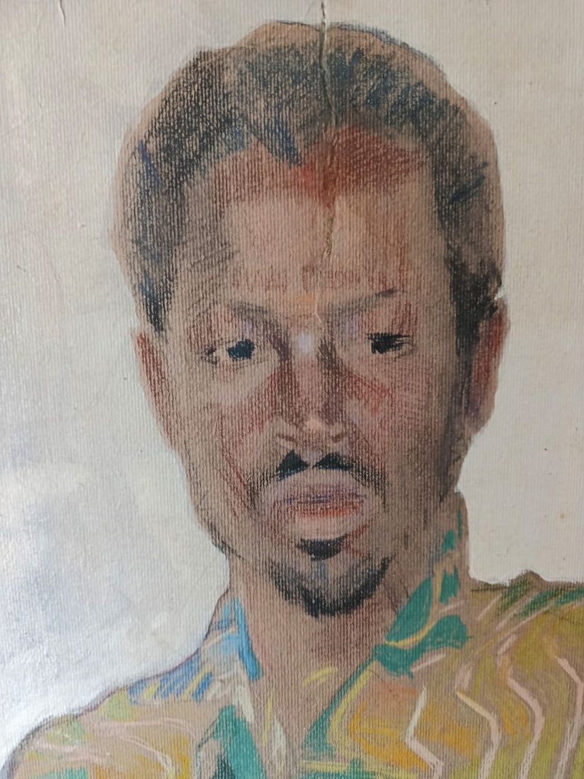 Pastel painting Portrait of a man in a colorful shirt Unknown artist - 2